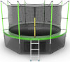 EVO Jump Батут 12 футов с внутренней сеткой, лестницей и нижней сетью (зелёный), Internal 12ft Green + Lower net