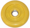 MB Barbell Диск для штанги цветной обрезиненный (жёлтый), 1.25 кг (51 мм), серия Стандарт