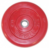 MB Barbell Диск для штанги цветной обрезиненный (красный), 5 кг (26 мм), серия Стандарт