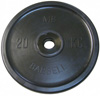 MB Barbell Диск олимпийский черный обрезиненный, 20 кг (51 мм), серия Евро-классик